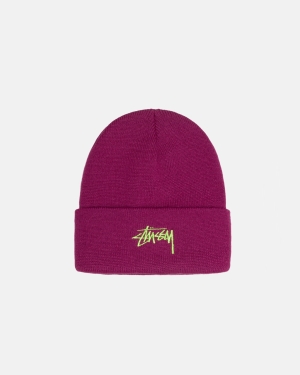 Caps Stussy Stock Cuff Beanie Magenta | 315-BEZHDN