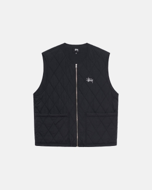 γιλεκο Stussy Diamond Καπιτονέ μαυρα | 283-GSXOJA