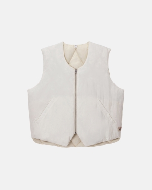 γιλεκο Stussy Reversible Καπιτονέ κρέμα | 235-ADYRGK