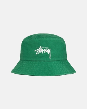 καπελα Stussy Big Stock Bucket σκούρο πρασινο | 593-QULDZV