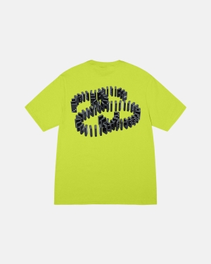 μπλουζακια για τρεξιμο Stussy Dominoes Keylime | 835-HPUQWY
