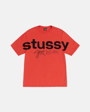 μπλουζακια για τρεξιμο Stussy Αθλητικά 100% Pigment Dyed ροζ | 597-QAVSUF