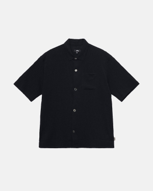 πουκαμισα Stussy Wrinkly Gingham Ss μαυρα | 845-LIFOCH
