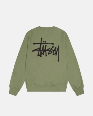 σορτσ Stussy Basic Pigment Dyed Crew Artichoke | 540-XJFVIK