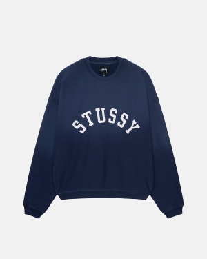 σορτσ Stussy Sun Faded Oversized Crew σκουρο μπλε | 752-NHDZTR