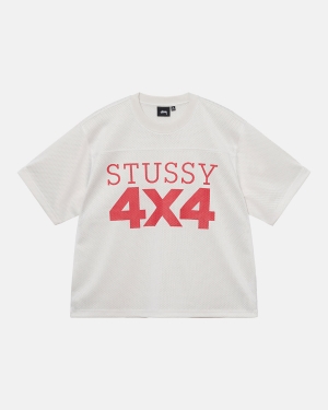 φανελα Stussy 4x4 Mesh Football Μπεζ | 648-XVHJIP